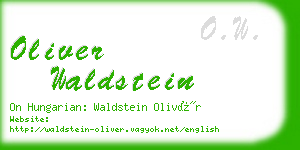 oliver waldstein business card